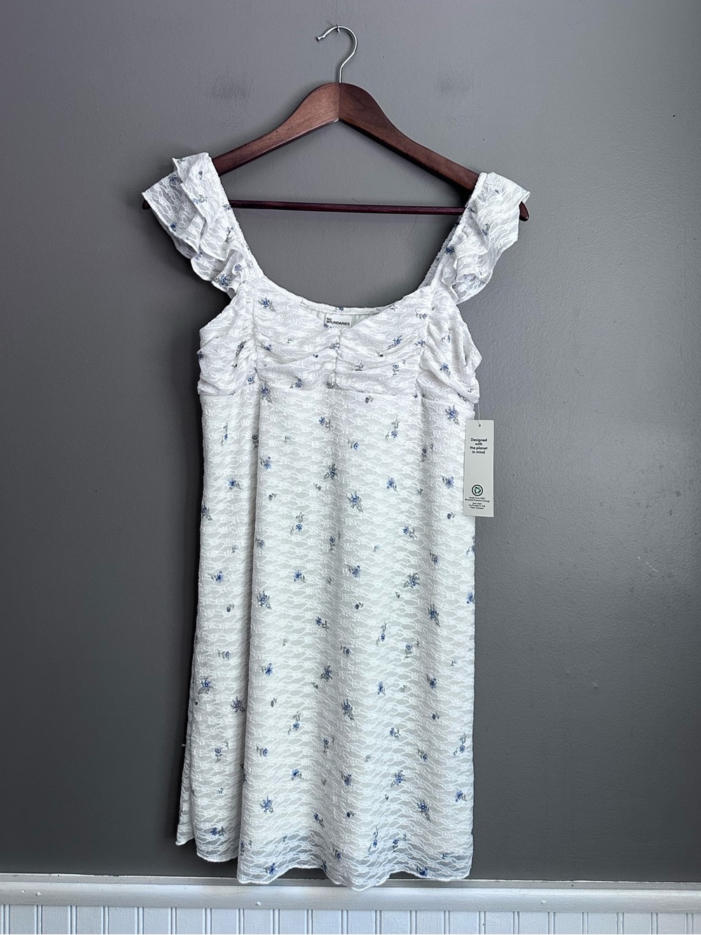 No Boundaries Double Ruffle Ruched Mini Dress Women's Size Medium
